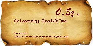 Orlovszky Szalóme névjegykártya